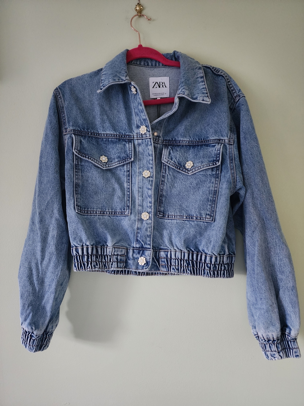 NWT ZARA Light Blue Denim Cropped Jacket
